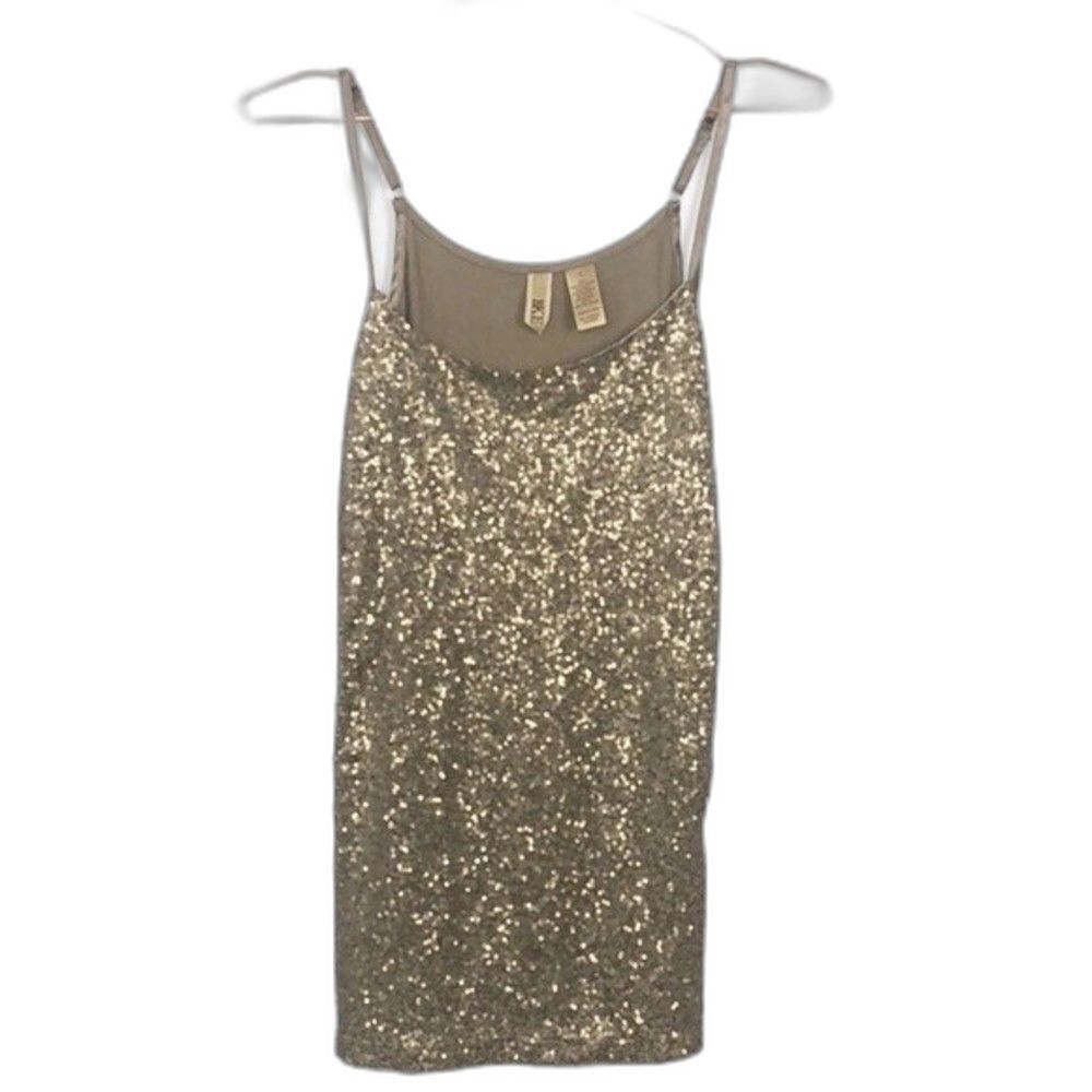 BKE Buckle Gold Sequin Tank/Camisole 20A